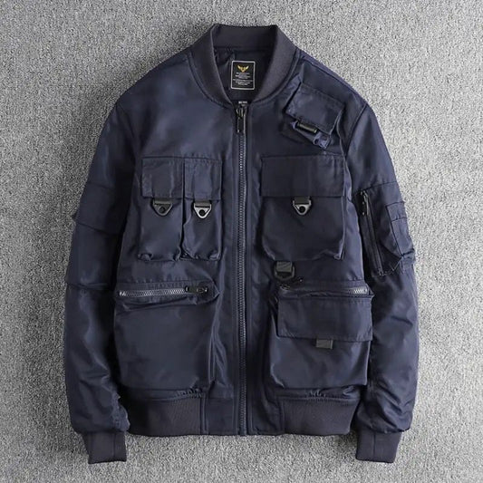 Zip Up Military Style Jacket (Navy)