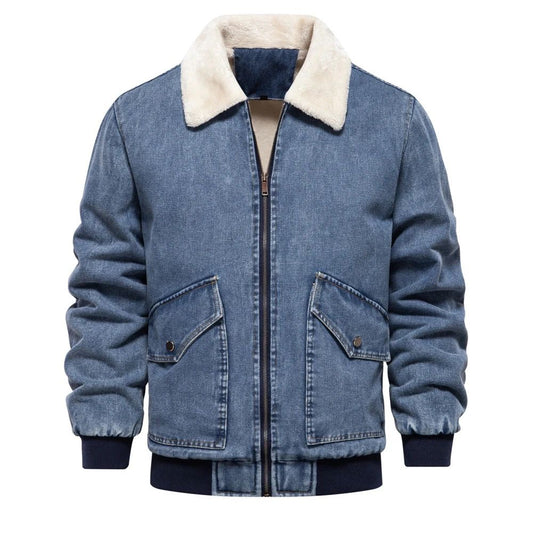 Fur Lined Denim jacket (Blue)