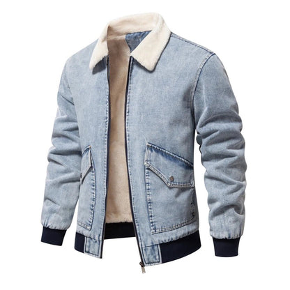 Fur lined Denim Jacket (Light Wash)