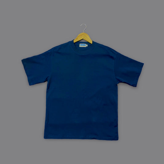 Boxy Crewneck T-Shirt- Navy