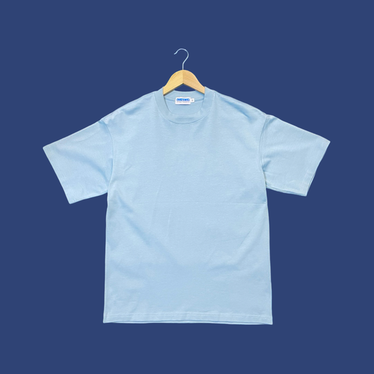 Boxy Crewneck T-Shirt- Azure Blue