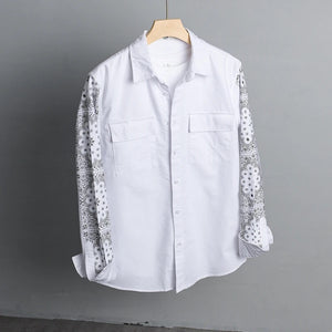White Bandana Sleeve Shirt