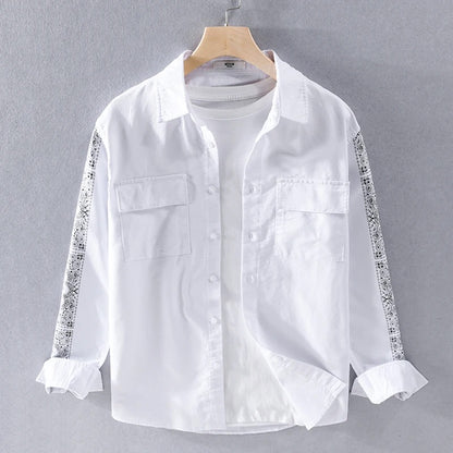 White Bandana Sleeve Shirt