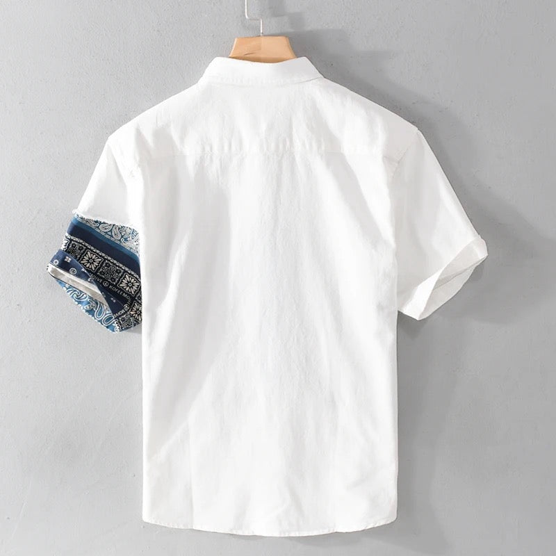 White Bandana Patch Shirt