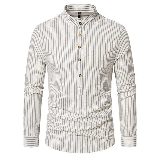 1/4 button linen shirt (white)