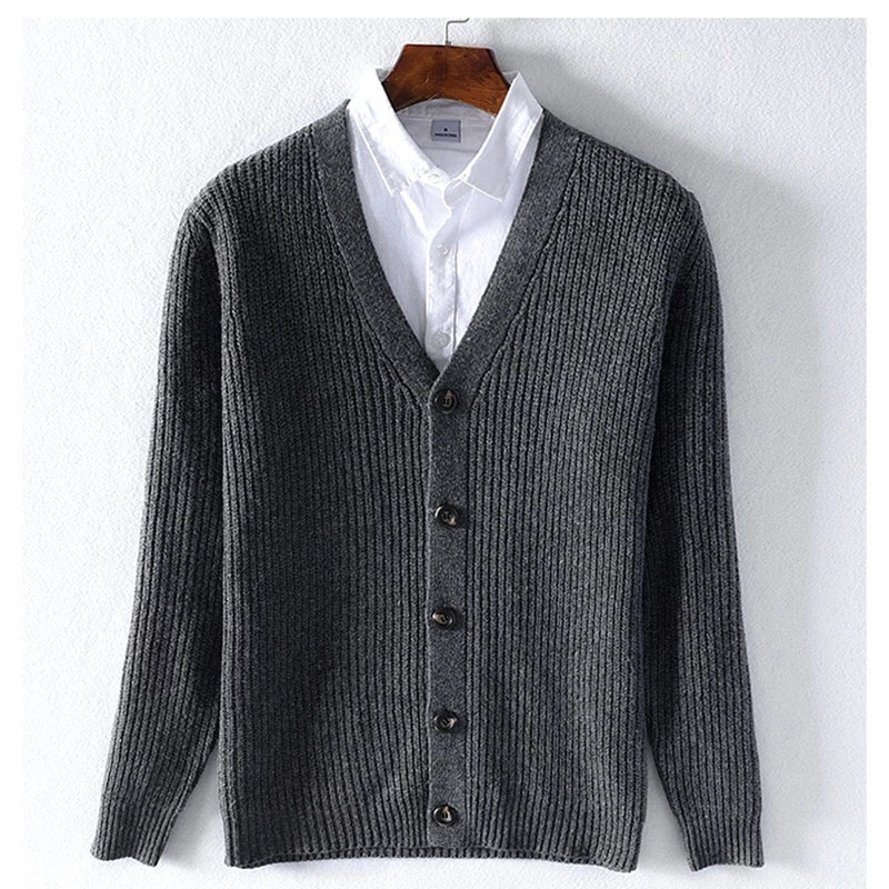 Dark Grey Vneck Cardigan