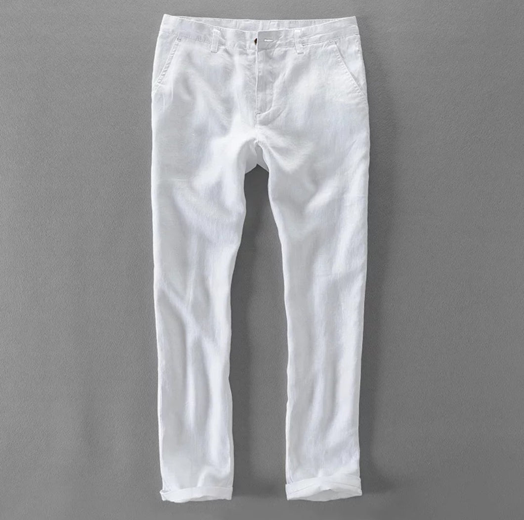 Luxurious White Linen Pants