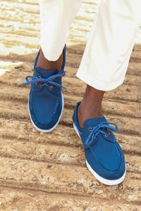 Canvas Boat Shoes- Blue