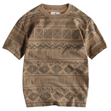 Tribal Pattern Tshirt-BROWN