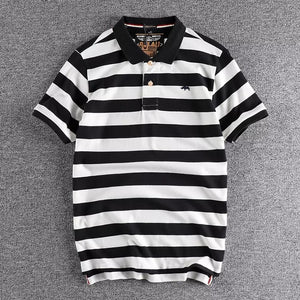 Black Striped Polo Tshirt