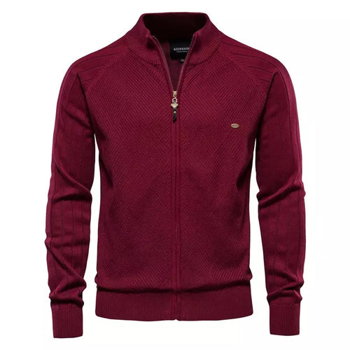 Wine Zip Up Cardigan