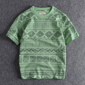 Tribal Pattern Tshirt-GREEN