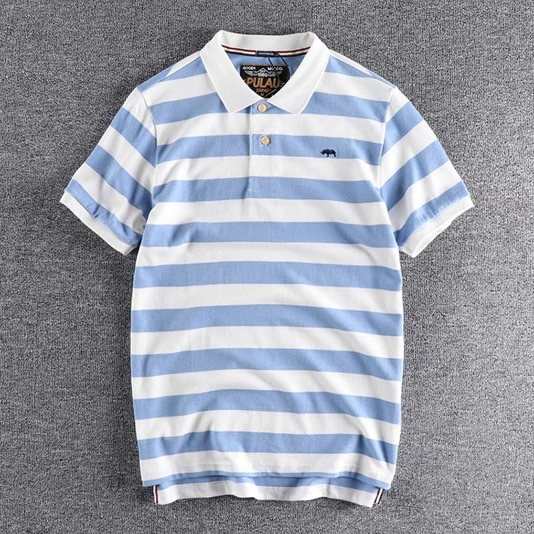 Blue Striped Polo Tshirt